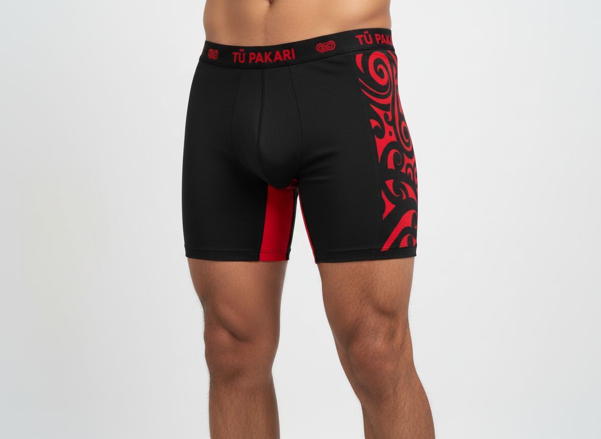 mens shorts pattern is always on left side of shorts TŪ Tāne Men’s Bamboo Boxer Briefs - Image 1